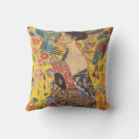 グスタフクリムトレディとファンヴィンテージ装飾用クッション クッション (裏面)