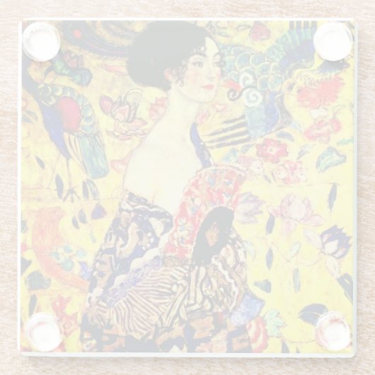 グスタフクリムトレディとファン ガラスコースター (裏面)