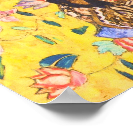 グスタフクリムトレディーウィズファンヴィンテージアールヌーボー ポスター (角)