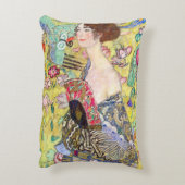 グスタフクリムトヴィンテージ・ジャポニズムによるファンの女性 アクセントクッション (裏面(縦))