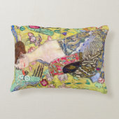 グスタフクリムトヴィンテージ・ジャポニズムによるファンの女性 アクセントクッション (裏面)