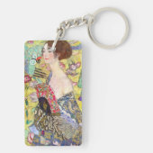 グスタフクリムトヴィンテージ・ジャポニズムによるファンの女性 キーホルダー (裏面)