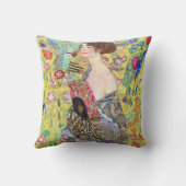 グスタフクリムトヴィンテージ・ジャポニズムによるファンの女性 クッション (裏面)