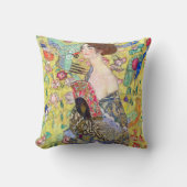 グスタフクリムトヴィンテージ・ジャポニズムによるファンの女性 クッション (正面)