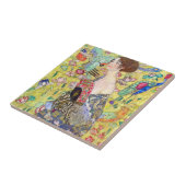 グスタフクリムトヴィンテージ・ジャポニズムによるファンの女性 タイル (側面)