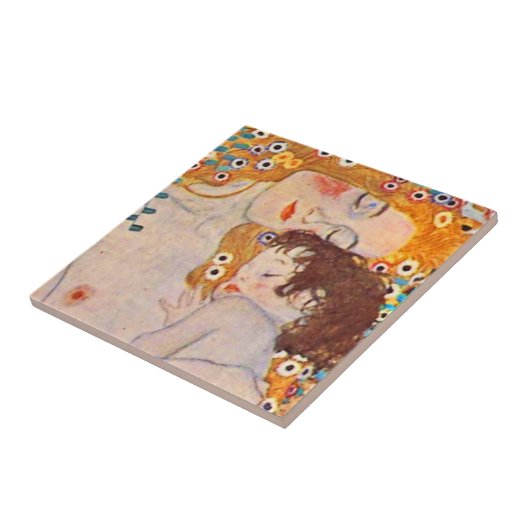 グスタフクリムト年齢女性ヴィンテージセラミックタイル タイル (側面)