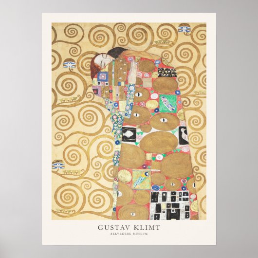 グスタフクリムト愛好家がアートエキシビションスクエアを抱擁 ポスター (正面)