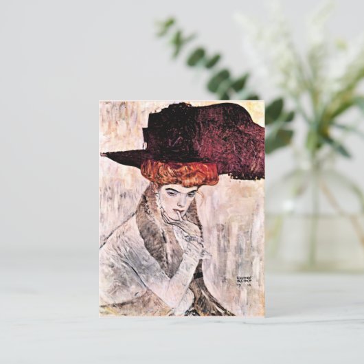 グスタフクリムト有名な絵を描デア・シュワルツェ・ハット ポストカード (スタンド正面)