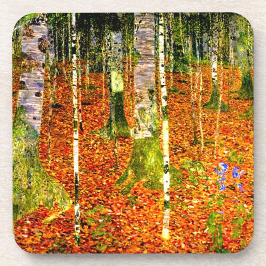 グスタフクリムト樺の木ツリー コースター (正面)