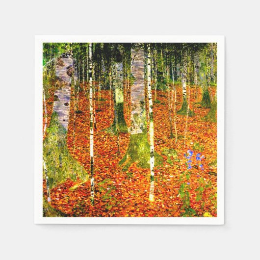 グスタフクリムト樺の木ツリー スタンダードカクテルナプキン (正面)