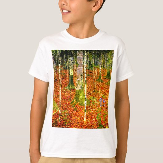 グスタフクリムト樺の木ツリー Tシャツ (正面)