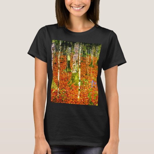 グスタフクリムト樺の木ツリー Tシャツ (正面)