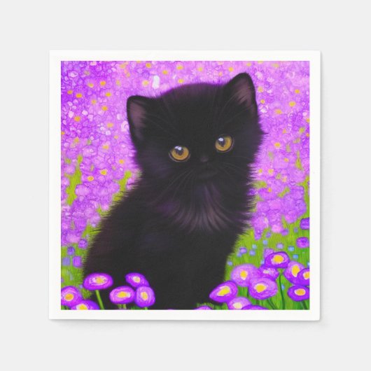 グスタフクリムト猫 スタンダードカクテルナプキン (正面)