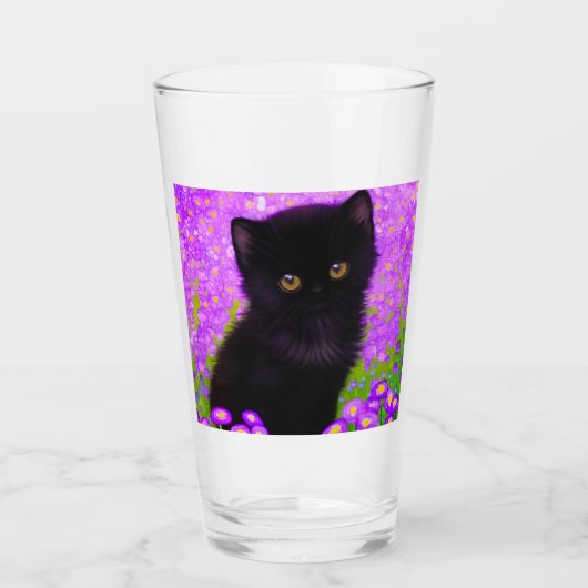 グスタフクリムト猫 タンブラーグラス (正面)