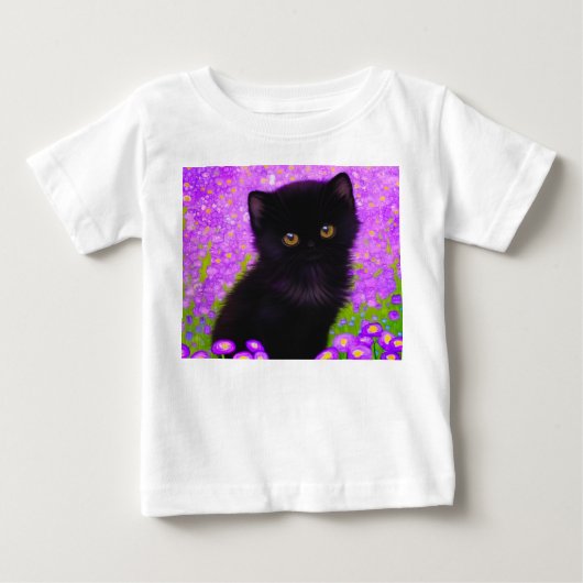 グスタフクリムト猫 ベビーTシャツ (正面)