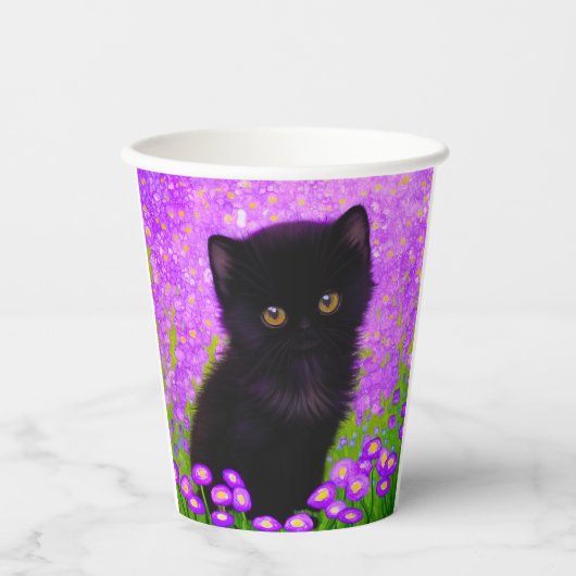 グスタフクリムト猫 紙コップ (正面)