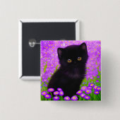 グスタフクリムト猫 缶バッジ (正面&裏面)