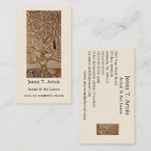 グスタフクリムト絵画の「生命の木」（1909年） 名刺 (正面/裏面)