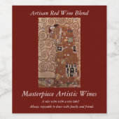 グスタフクリムト絵画ズ：抱擁（1909年頃） ワインラベル (シングルラベル)