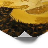 グスタフクリムト金ゴールドかわいい猫スポフ、グスタフクリムトアート ポスター (角)