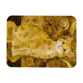 グスタフクリムト金ゴールドかわいい猫スポフ、グスタフクリムトアート マグネット (横)