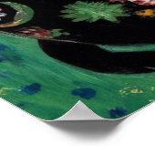 グスタフクリムト黒猫の花の庭、猫芸術 ポスター (角)