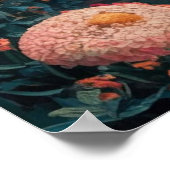 グスタフクリムト黒猫の花の庭、猫芸術 ポスター (角)