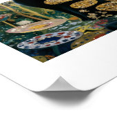 グスタフクリムト黒猫の花の庭、猫芸術 ポスター (角)