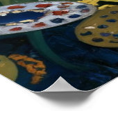 グスタフクリムト黒猫の花の庭、猫芸術 ポスター (角)