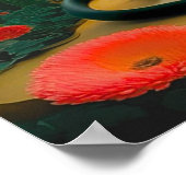 グスタフクリムト黒猫インアワガーデン猫アート ポスター (角)