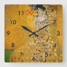グスタフクリムト – アデレ・ブロッホ・バウアーIポートレート スクエア壁時計