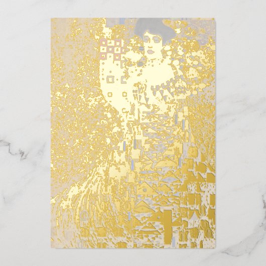 グスタフクリムト – アデレ・ブロッホ・バウアーIポートレート 箔シーズンカード (正面)