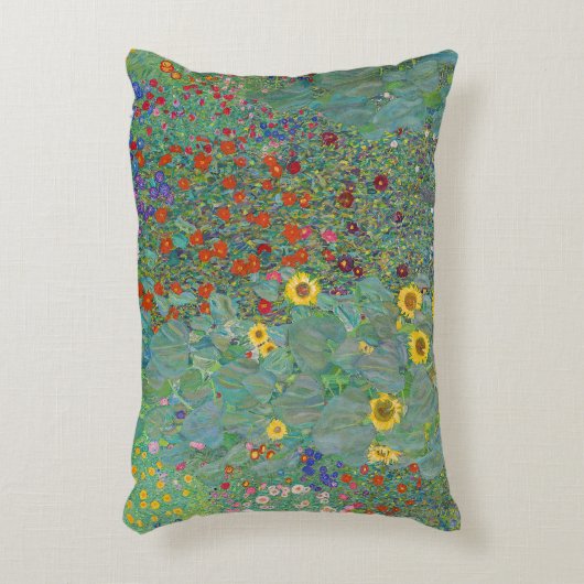 グスタフクリムト – カントリーガーデンとヒマワリ アクセントクッション (正面(垂直))