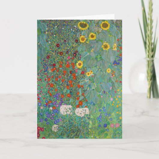 グスタフクリムト – カントリーガーデンとヒマワリ カード (正面)