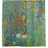 グスタフクリムト – カントリーガーデンとヒマワリ シャワーカーテン (正面)