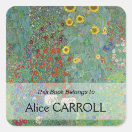 グスタフクリムト – カントリーガーデンとヒマワリ スクエアシール