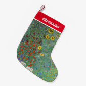 グスタフクリムト – カントリーガーデンとヒマワリ スモールクリスマスストッキング (正面 (吊り時))
