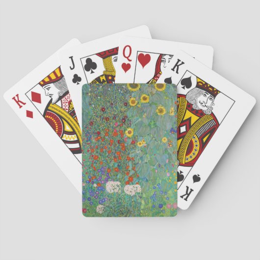 グスタフクリムト – カントリーガーデンとヒマワリ トランプ (裏面)
