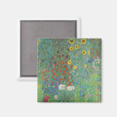 グスタフクリムト – カントリーガーデンとヒマワリ マグネット (正面/裏面)