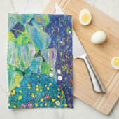 グスタフクリムト – ザサンフラワーファインアート絵画ズ キッチンタオル (四つ折り)
