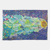 グスタフクリムト – ザサンフラワーファインアート絵画ズ キッチンタオル (横)
