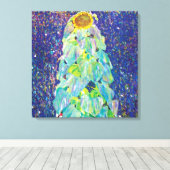 グスタフクリムト – ザサンフラワーファインアート絵画ズ キャンバスプリント (インサイチュ (ウッドフロア))