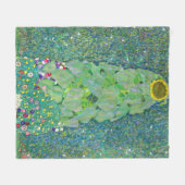 グスタフクリムト – ザヒマワリ フリースブランケット (正面(横))