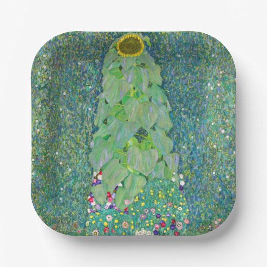 グスタフクリムト – ザヒマワリ ペーパープレート (正面)