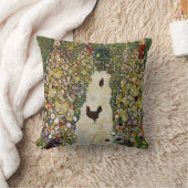 グスタフクリムト – ニワトリ付きガーデンパス クッション (ブランケット)