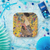 グスタフクリムト – ファン付きレディ ペーパープレート (パーティー)