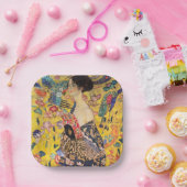 グスタフクリムト – ファン付きレディ ペーパープレート (パーティー)