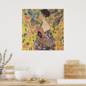 グスタフクリムト – ファン付きレディ ポスター (キッチン)