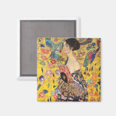 グスタフクリムト – ファン付きレディ マグネット (正面/裏面)