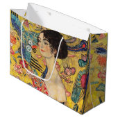 グスタフクリムト – ファン付きレディ ラージペーパーバッグ (正面アングル)